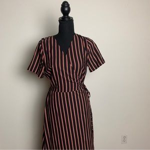 Stripe Wrapped Maxi Dress